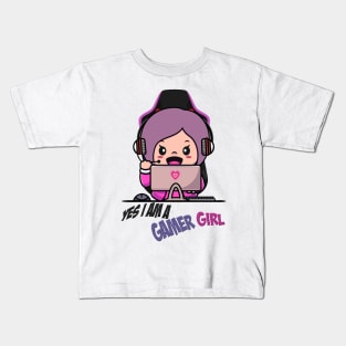 Yes I Am A Gamer Girl Kids T-Shirt